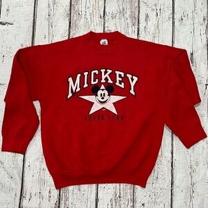 Mickey Mouse Vintage 1990s Super Star Cartoon Disney World Sweatshirt Crewneck